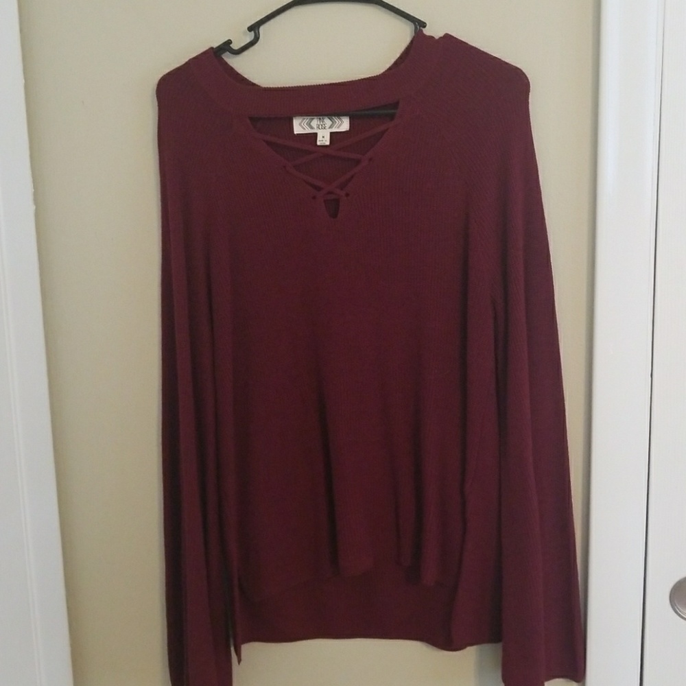 Cure bell sleeve choker sweater